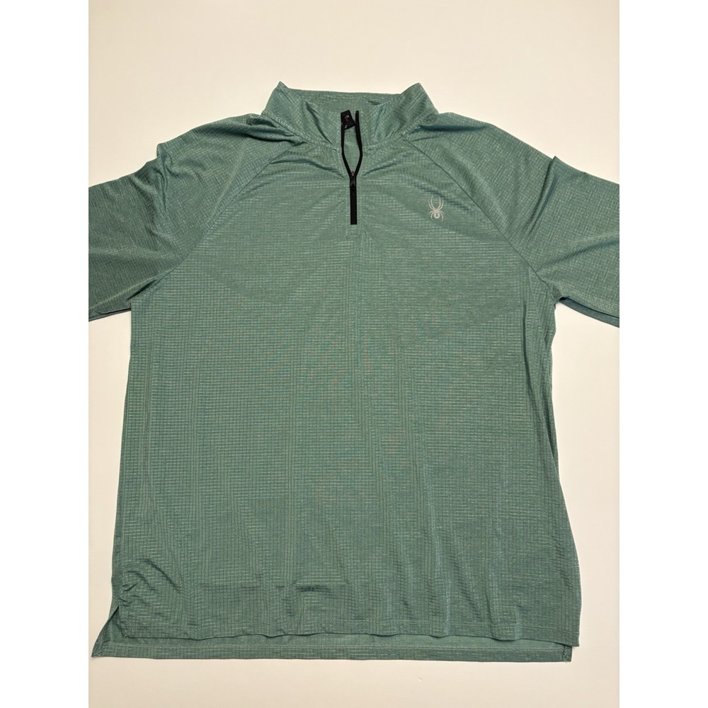 Spyder Active Green Quarter Zip Long Sleeve Athletic Pullover Men’s XL Stretch